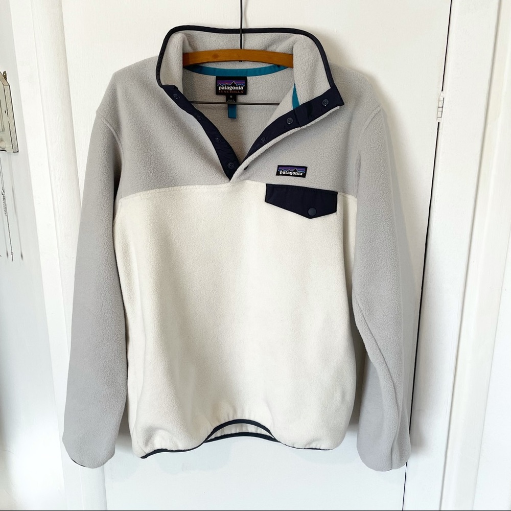 Patagonia Two-Tone Gray & White Fleece Pullover